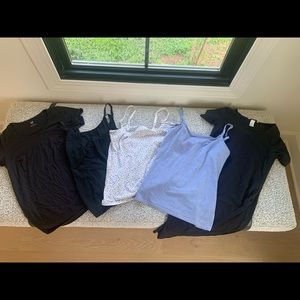 Set Of 5 Maternity / Nursing Tanks, Shirt & Dress